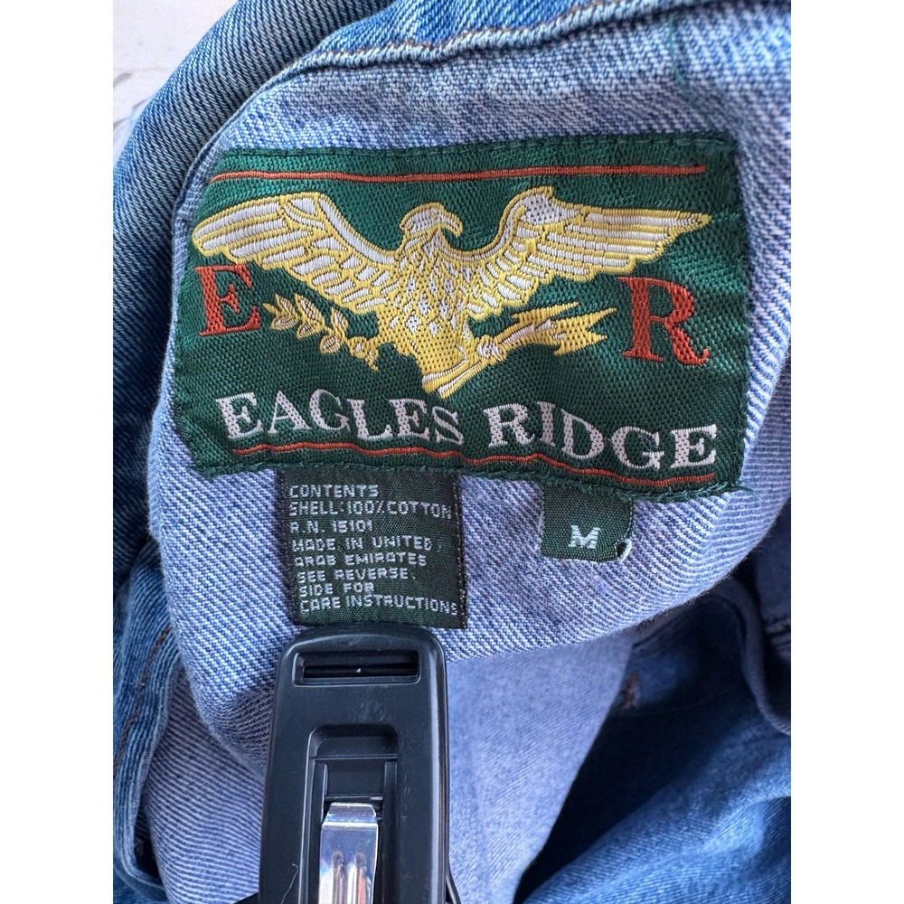 Eagles Ridge Unisex Medium Wash Blue Denim Trucker Jacket 100% Cotton Size‎ M